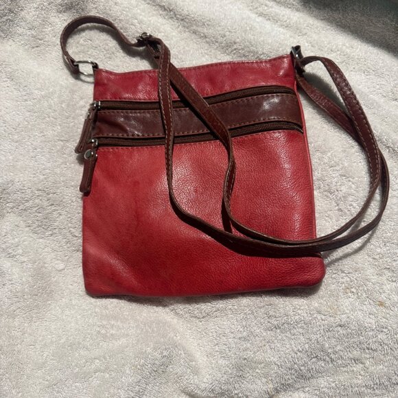 Florence Handbags - Florence leather cross body bag red brown read